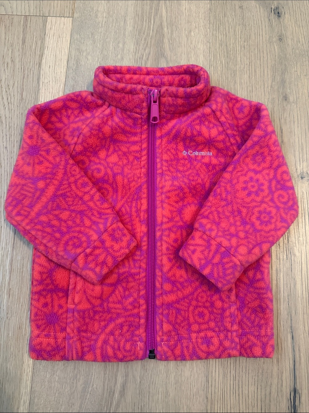 Columbia Pink and Orange Paisley Baby Girls Fleece Jacket